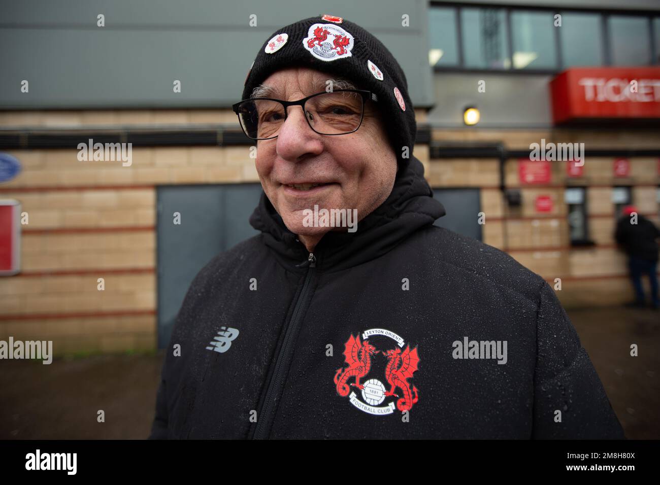 Während des Spiels der Sky Bet League 2 zwischen Leyton Orient und Barrow im Matchroom Stadium, London, am Samstag, den 14. Januar 2023. (Kredit: Federico Maranesi | MI News) Kredit: MI News & Sport /Alamy Live News Stockfoto