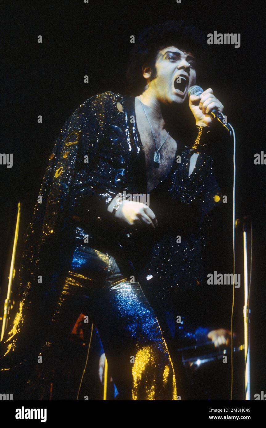 Garry Glitter und das Glitterband Live-Konzert in London 1974 Stockfoto