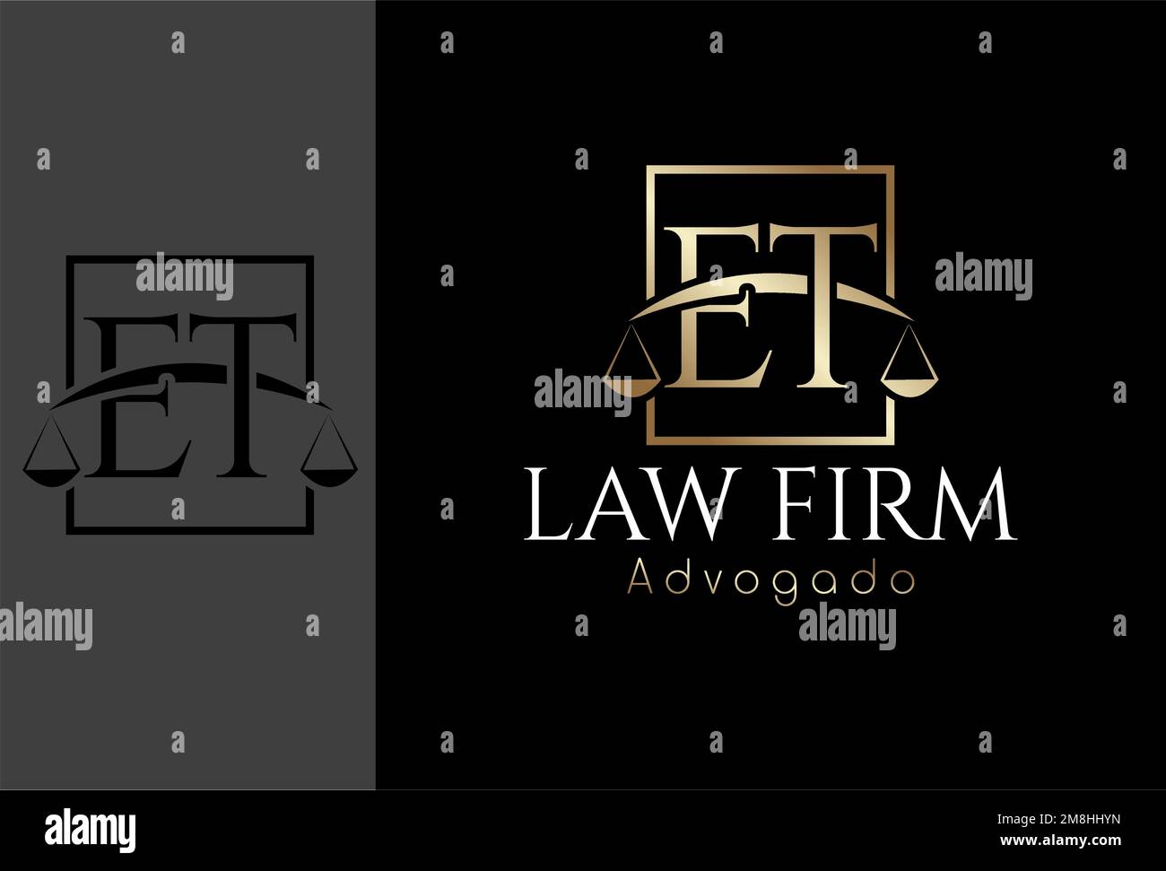 Logo, Advocacy Logo basierend auf dem Anfangsbuchstaben ET Stock Vektor