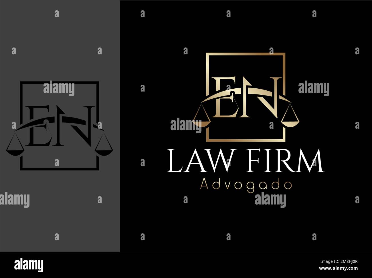 Logo, Advocacy Logo basierend auf dem ersten Buchstaben EN Stock Vektor