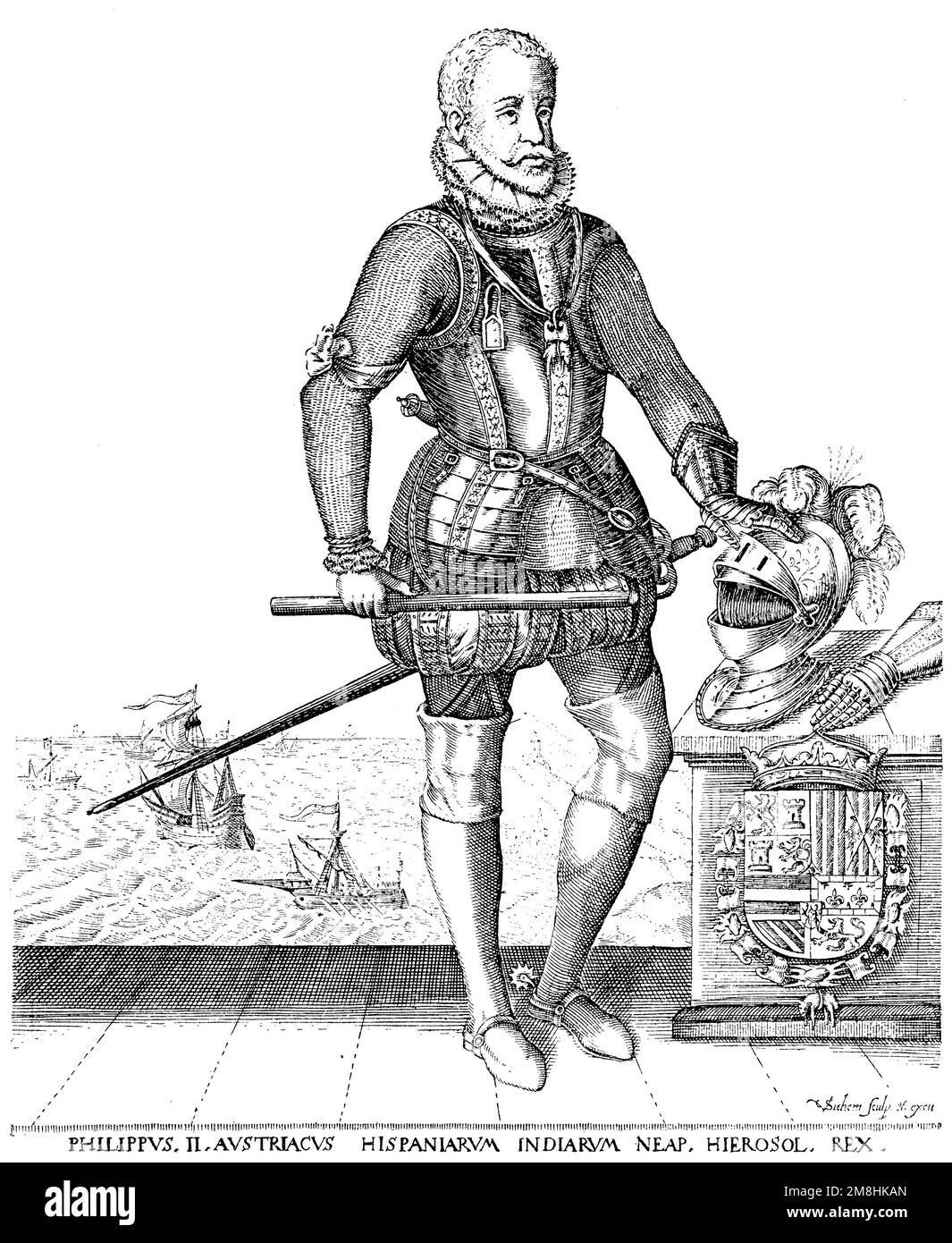 Philip II. Von Spanien (1527-1598), König von Spanien, Portugal, Neapel und Sizilien, (Kulturgeschichtbuch, 1911), Philipp II Von Spanien (1527-1598), König von Spanien, Philippe II (1527-1598), roi des Espagnes Stockfoto