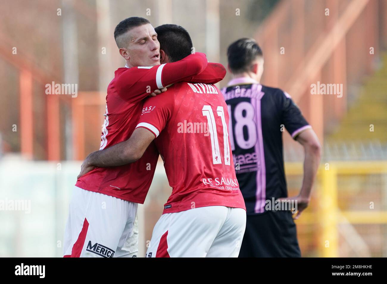 Renato Curi Stadion, Perugia, Italien, 14. Januar 2023, olivieri marco (n.11 perugia calcio) feiert 3-1 während des AC Perugia vs Palermo FC - italienisches Fußballspiel Serie B Credit: Live Media Publishing Group/Alamy Live News Stockfoto