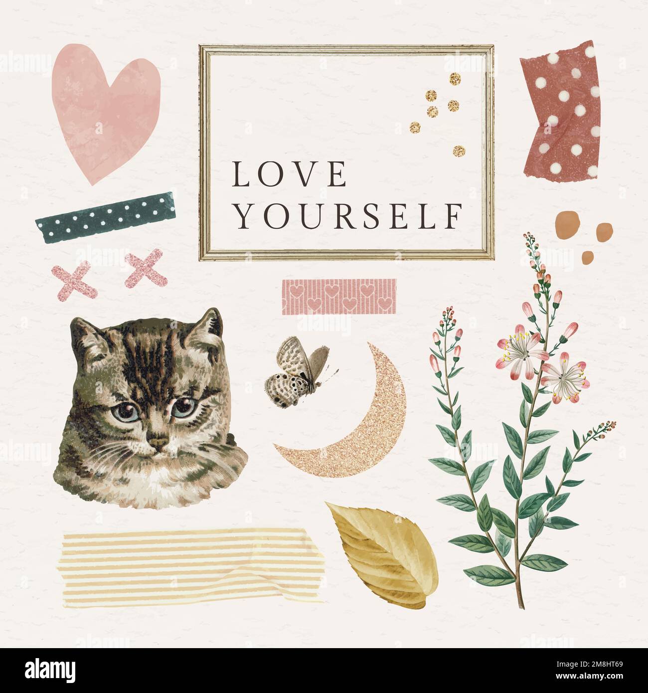 Niedliche feminine Sticker Pack Vektor Stock Vektor