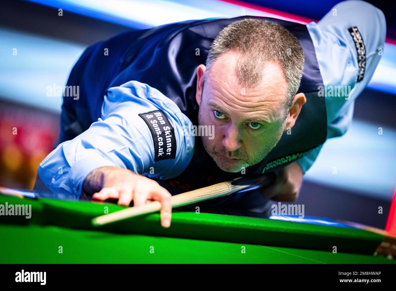 London, Großbritannien. 14. Januar 2023. Mark Williams gegen Jack Lisowski im Halbfinale während der Cazoo Master 2023 – Day 7 Semi Finals im Alexandra Palace am Samstag, den 14. Januar 2023 in LONDON, ENGLAND. Kredit: Taka G Wu/Alamy Live News Stockfoto