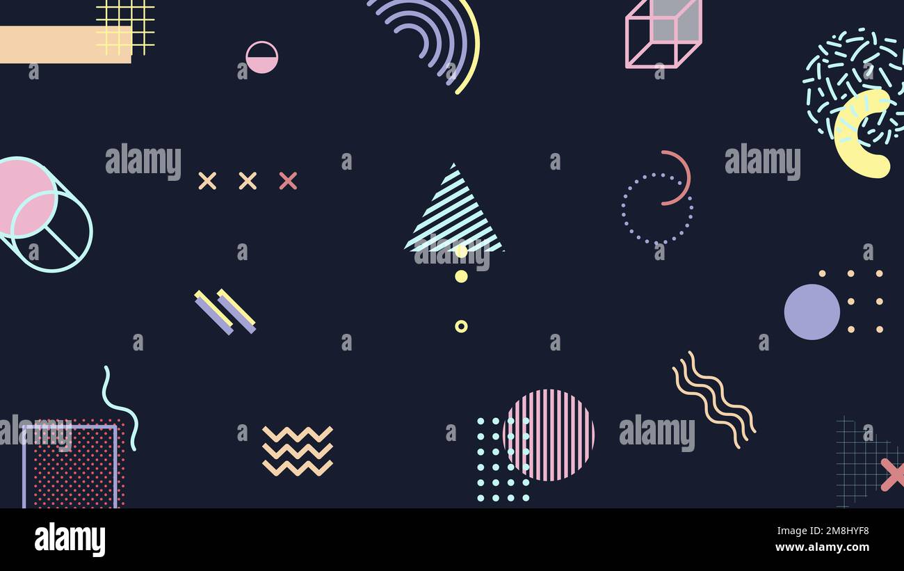 Funky Ton Memphis Blog Banner Vorlage Vektor Stock Vektor