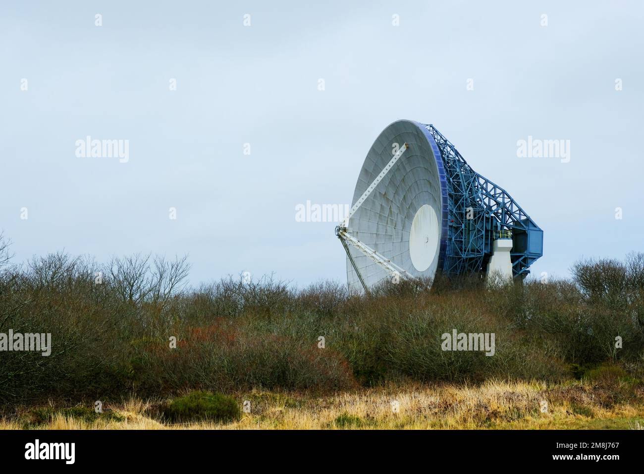 Parabolgericht an der Goonhilly Earth Station, Cornwall, Großbritannien - John Gollop Stockfoto