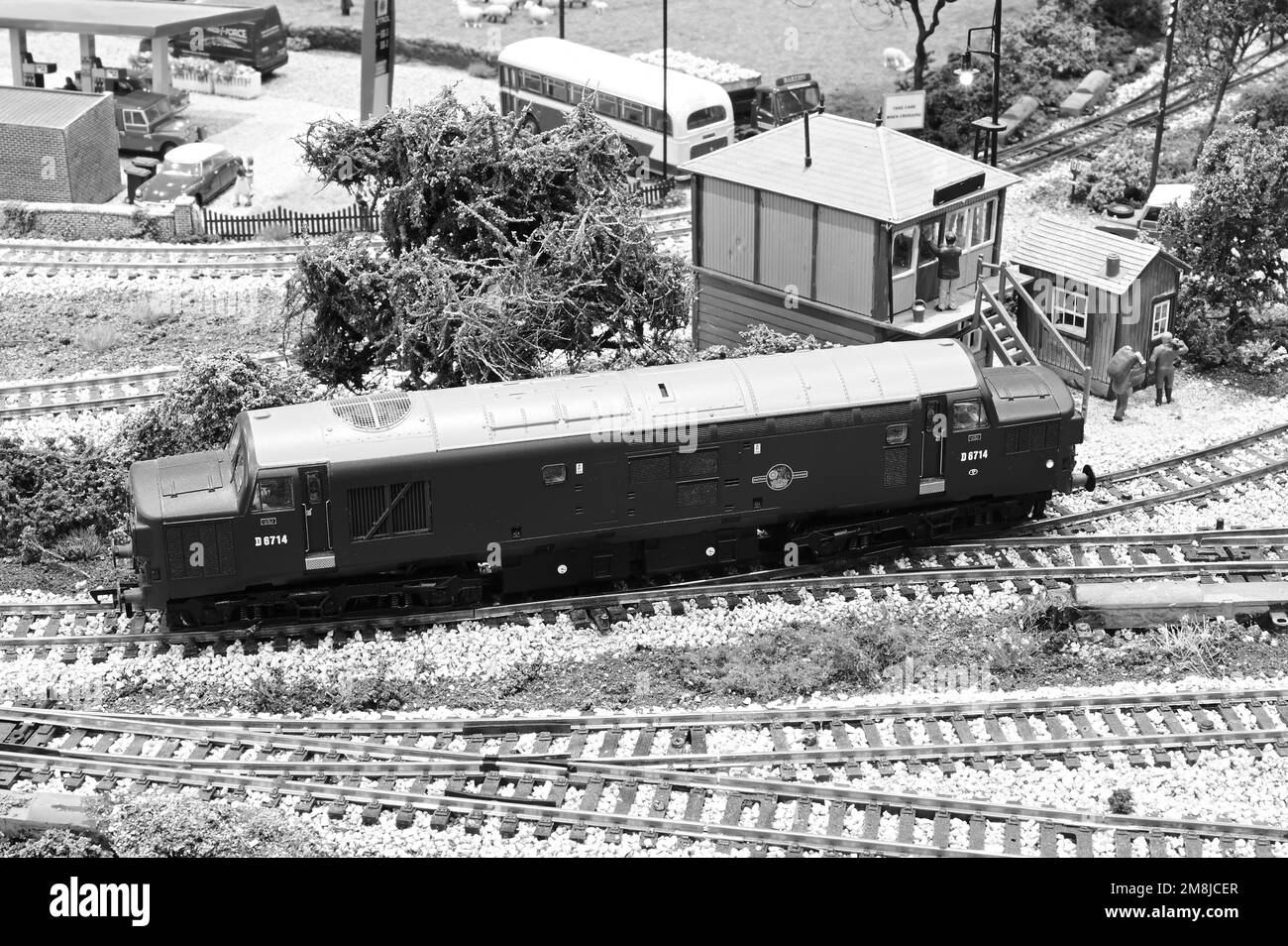 Modell einer frühen Variante einer Diesellokomotive der Klasse 37. Stockfoto