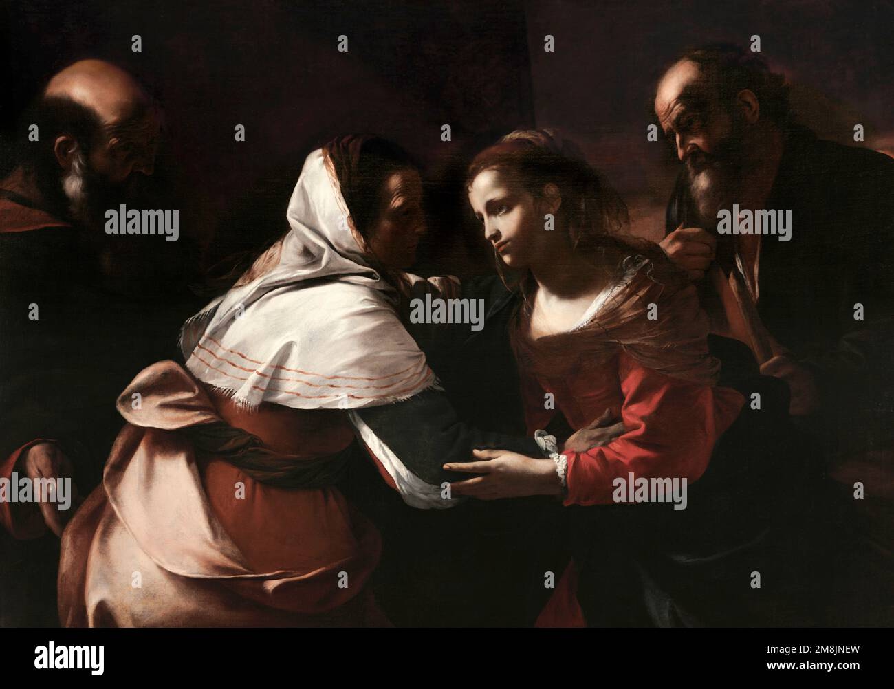 Besuch von Mattia Preti (1613–1699), Öl auf Leinwand, 1640er Stockfoto