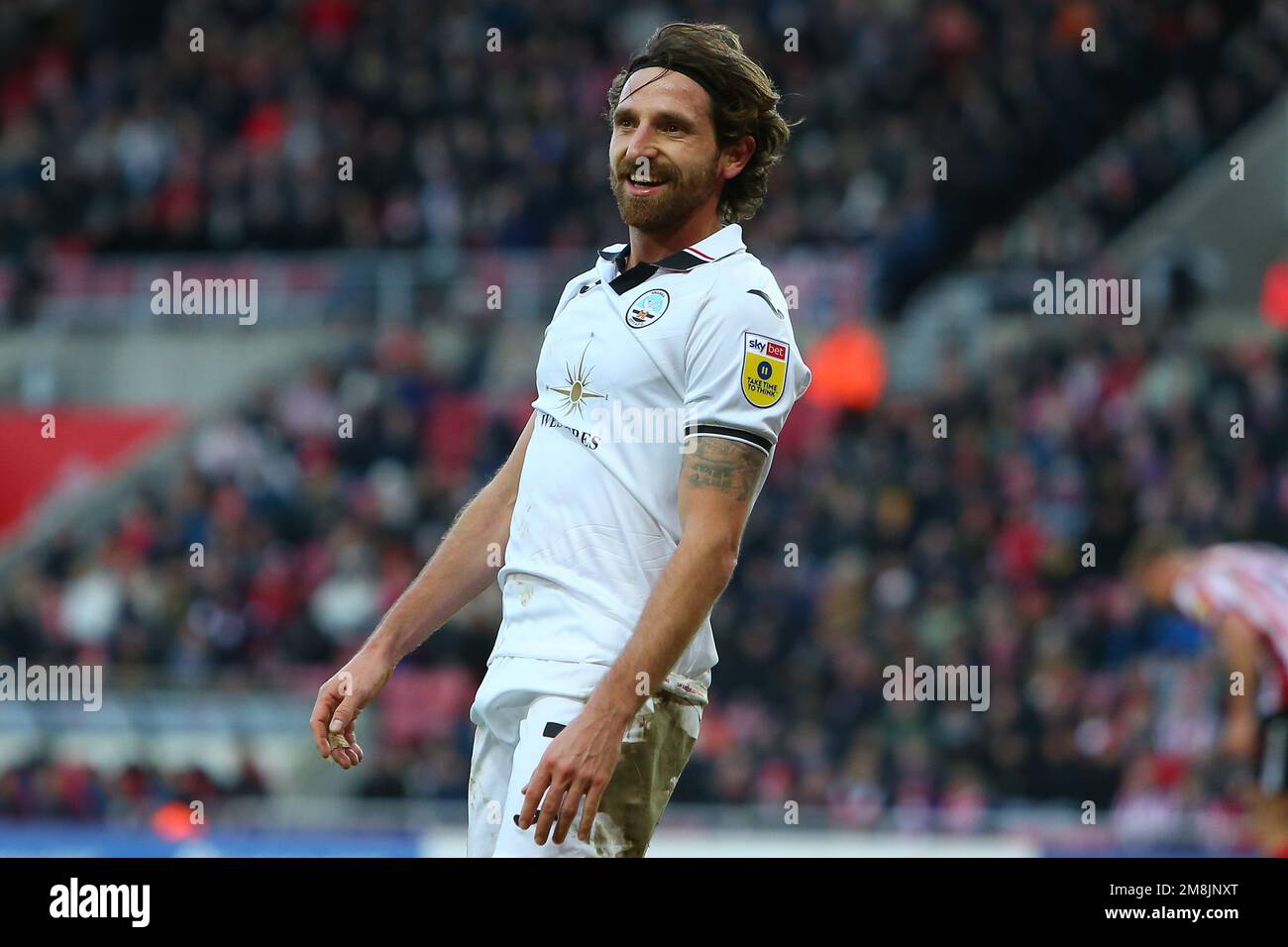 Joe Allen von Swansea City während des Sky Bet Championship-Spiels zwischen Sunderland und Swansea City im Stadium of Light, Sunderland am Samstag, den 14. Januar 2023. (Kredit: Michael Driver | MI News) Kredit: MI News & Sport /Alamy Live News Stockfoto