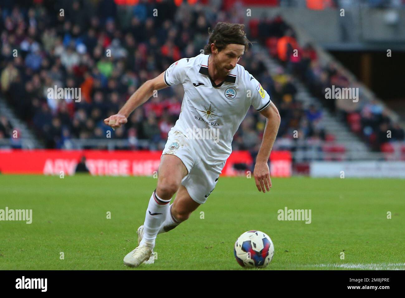 Joe Allen von Swansea City während des Sky Bet Championship-Spiels zwischen Sunderland und Swansea City im Stadium of Light, Sunderland am Samstag, den 14. Januar 2023. (Kredit: Michael Driver | MI News) Kredit: MI News & Sport /Alamy Live News Stockfoto