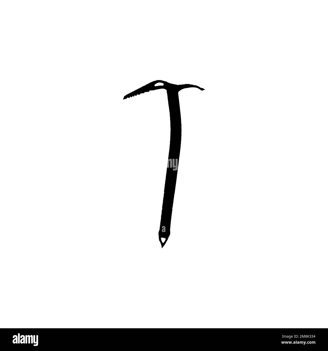 Eisaxt-Symbol. Einfaches Reisebüro Bergtourismus Großverkauf Poster Hintergrundsymbol. Logo der Eisaxe-Marke. Eisaxt-T-Shirt Stock Vektor