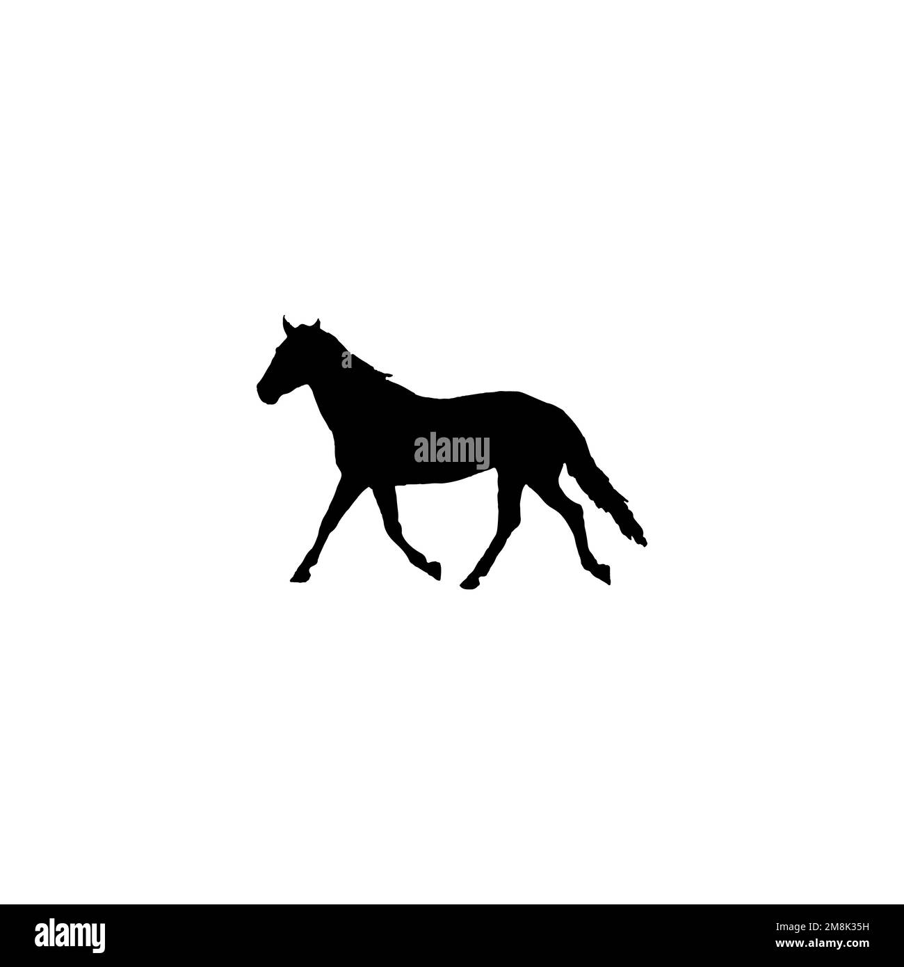 Pferdesymbol. Einfaches Posterhintergrund-Symbol. Logo der Pferdemarke. Pferde-T-Shirt-Druck. vektor für Aufkleber. Stock Vektor