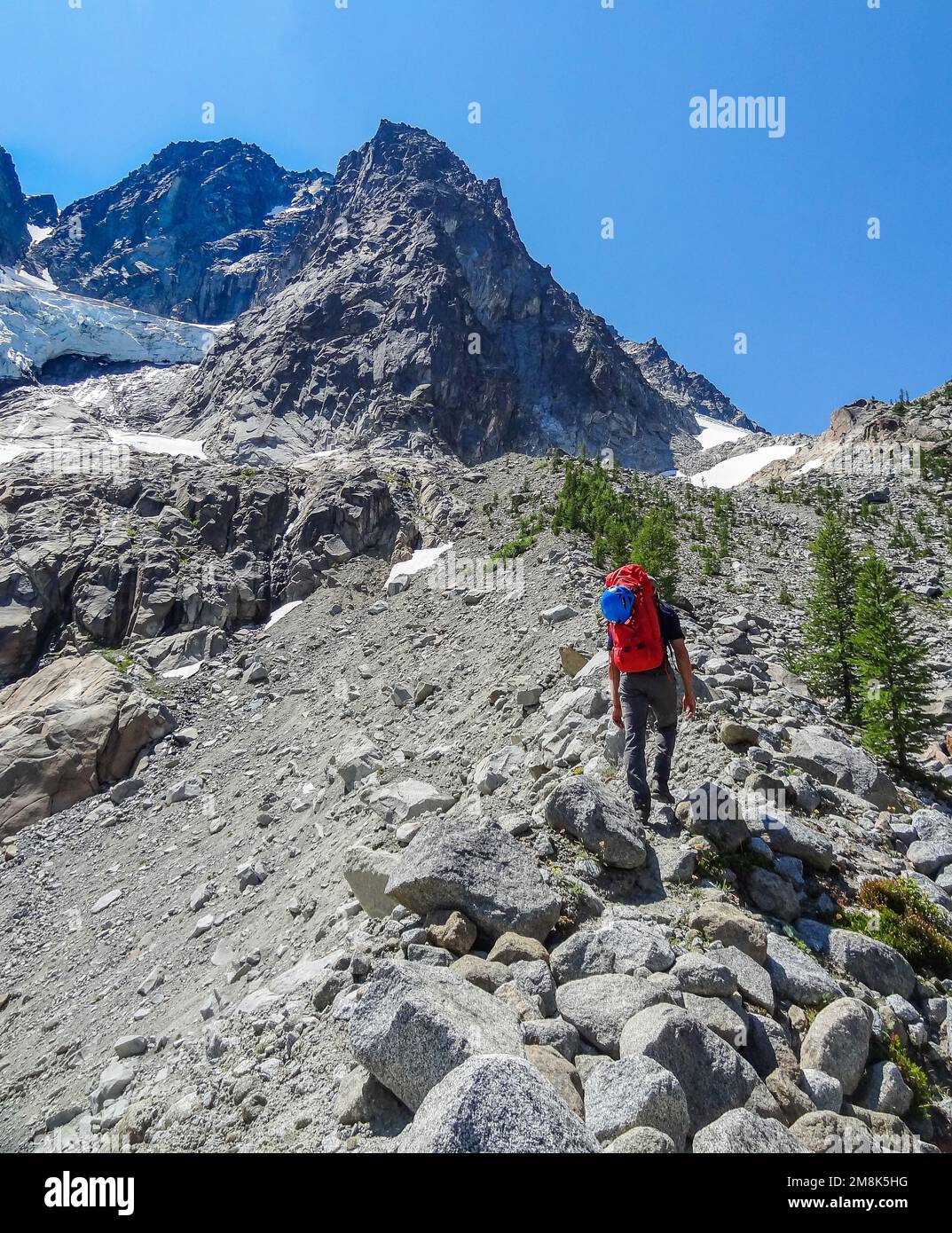 Kletterer auf dem Mount Stuart in Washington Stockfoto