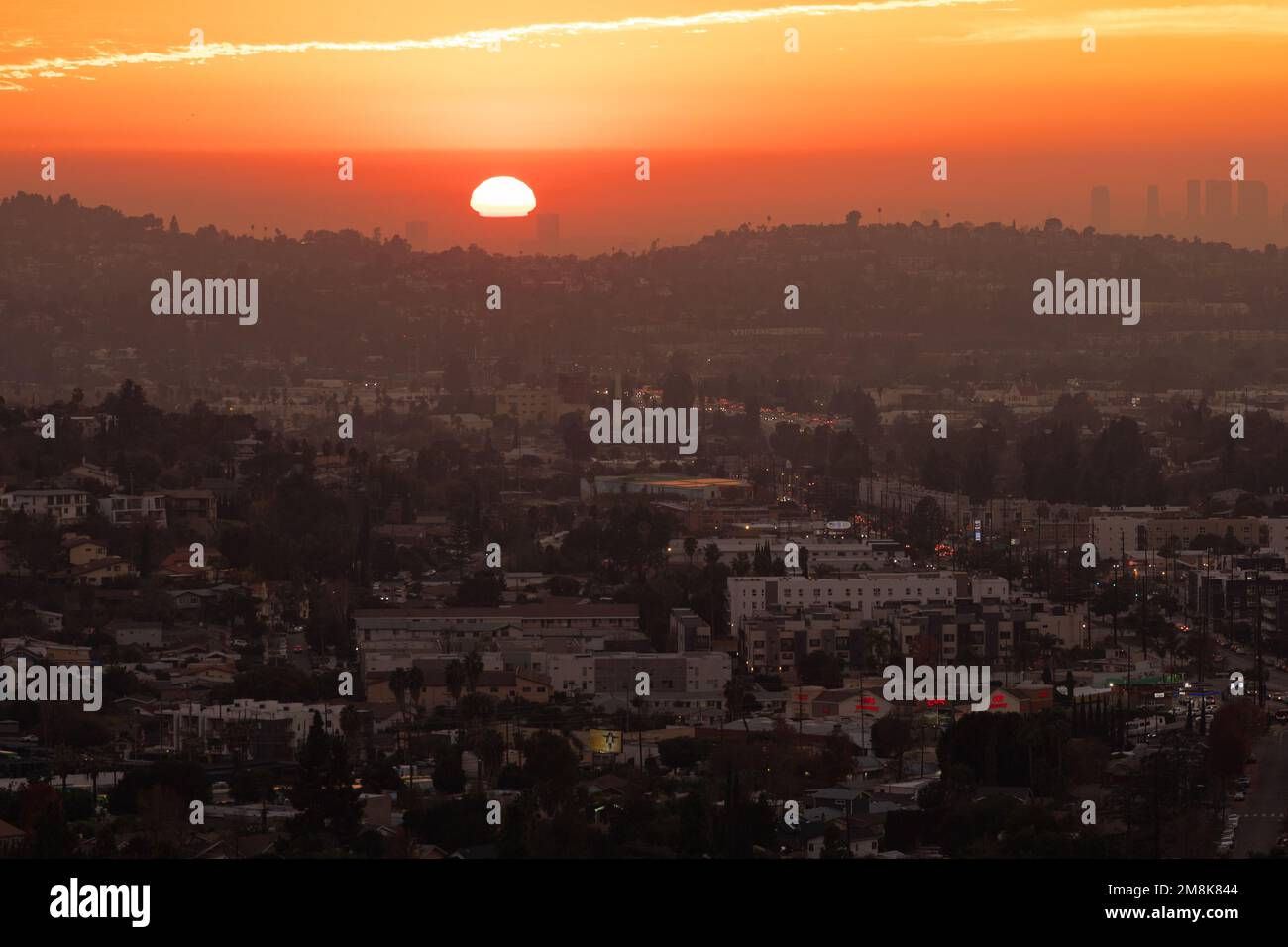 Sonnenuntergang über Glendale California Stockfoto