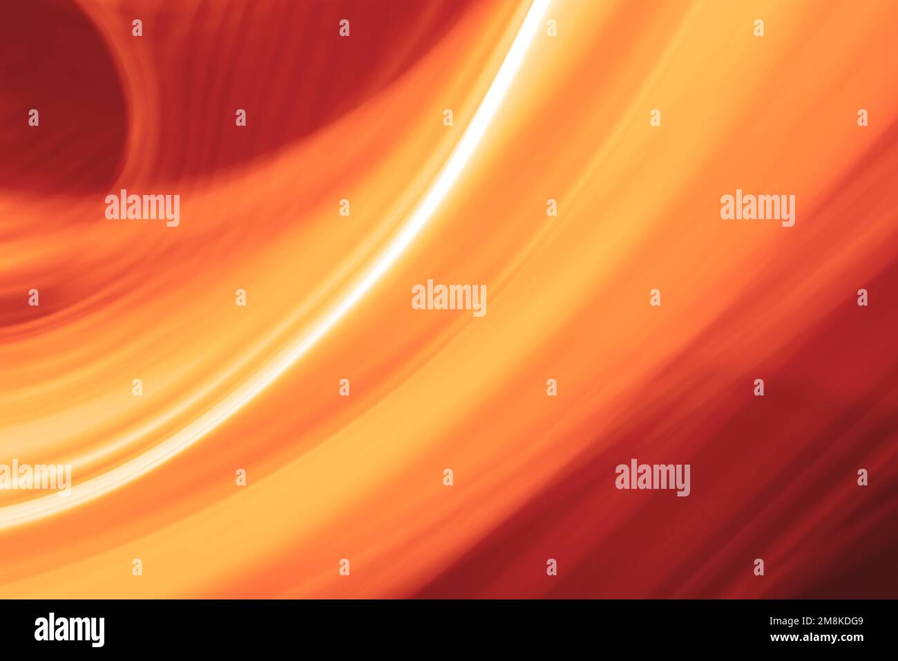Leuchtend rotes orangefarbenes abstraktes Hintergrundbanner mit lebhaften Wellen und Farbverlauf. Hintergrund Stockfoto