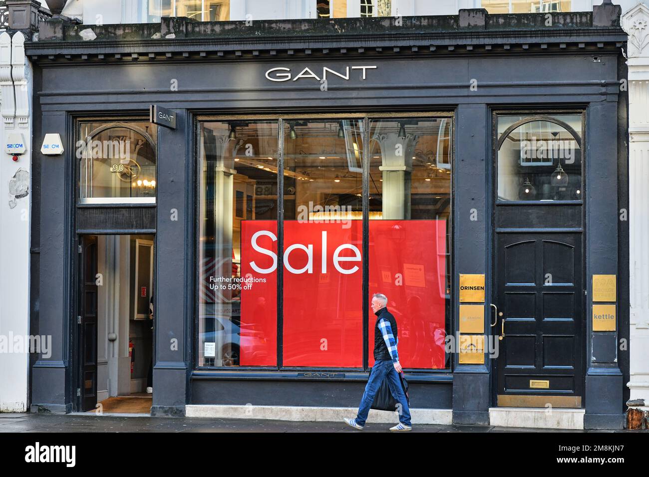Edinburgh Scotland, Vereinigtes Königreich, 14. Januar 2023. Gant-Laden in der George Street. Live-Nachrichten von sst/alamy Stockfoto
