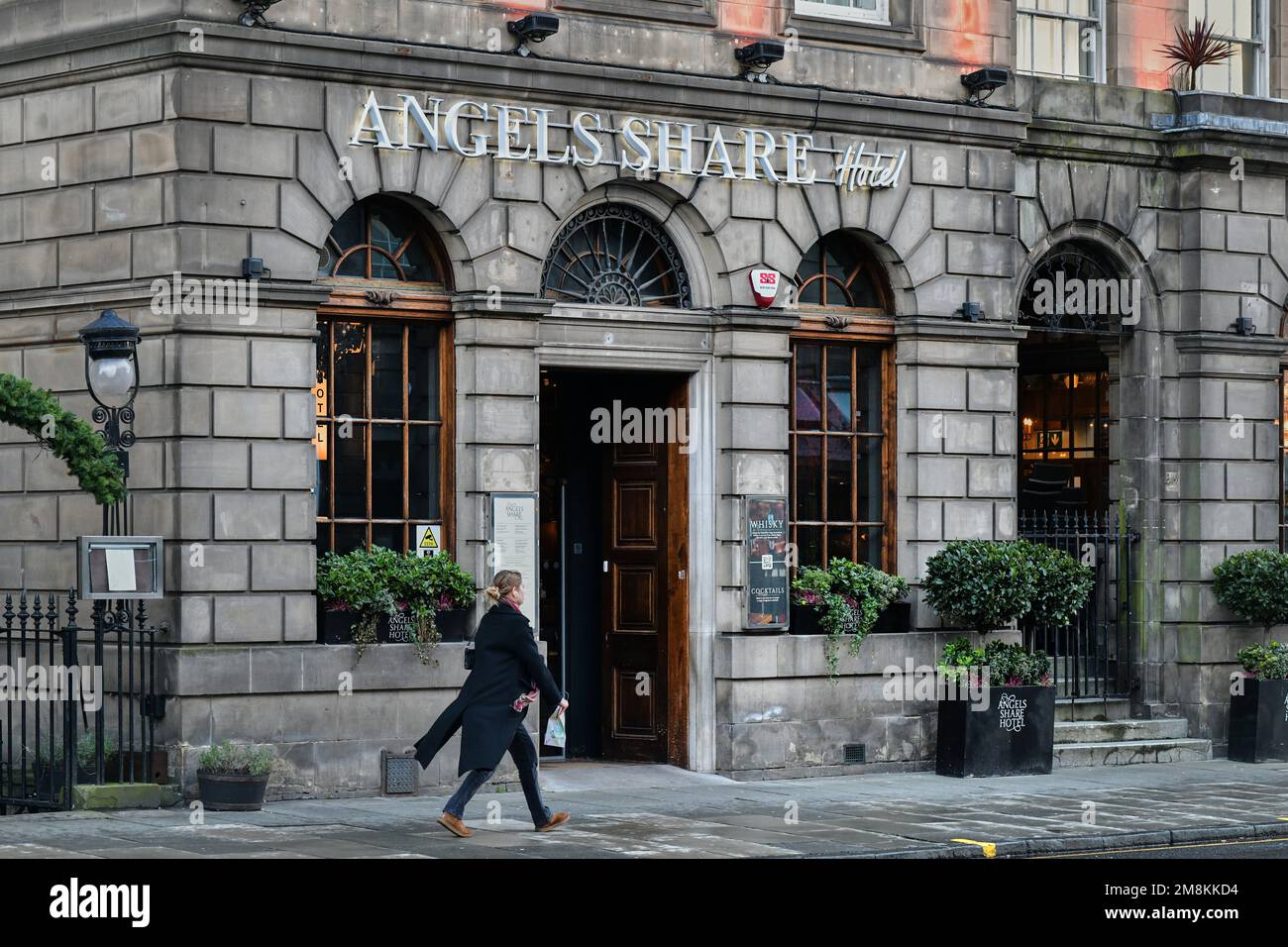 Edinburgh Scotland, Vereinigtes Königreich, 14. Januar 2023. Das Angels Share Restaurant Hope Street. Live-Nachrichten von sst/alamy Stockfoto