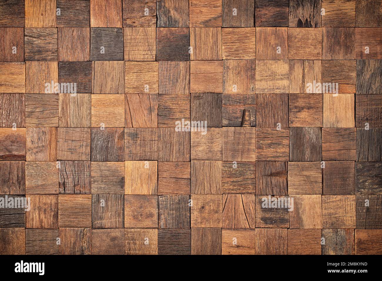 Holzwandpaneele aus alten Brettern. Holzhintergrund Stockfoto