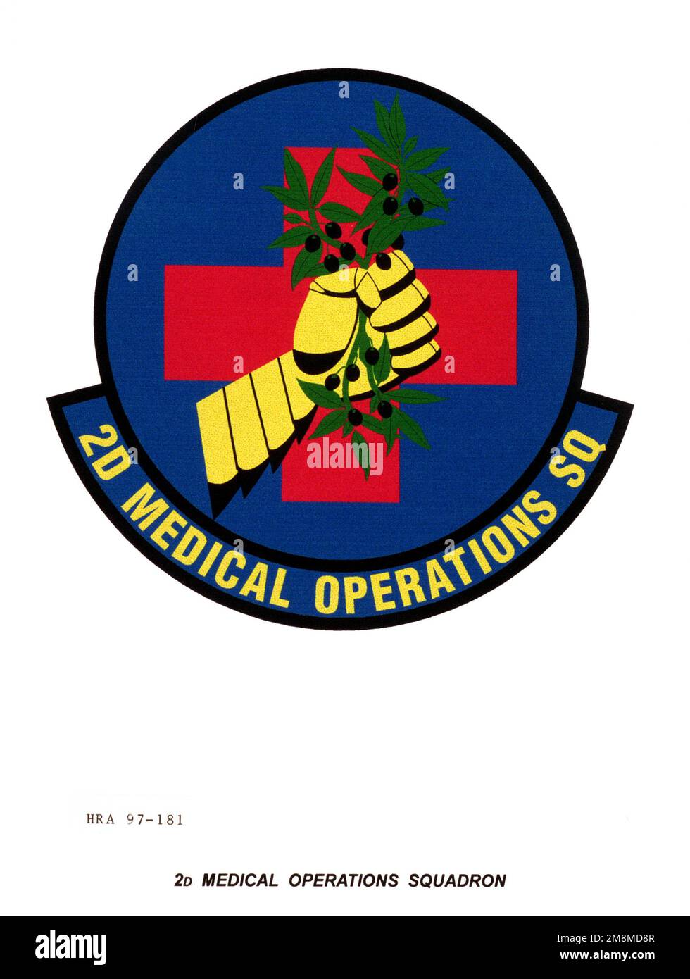 Luftwaffenorganisation Emblem: 2. Medizinisches Einsatzkommando, Luftkampfkommando. Basis: Luftwaffenstützpunkt Maxwell Bundesstaat: Alabama (AL) Land: Vereinigte Staaten von Amerika (USA) Stockfoto