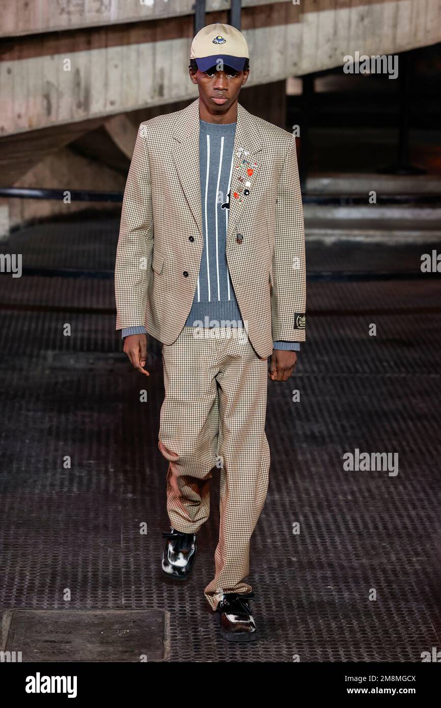 MSGM Herbst/Winter 2023-24 Runway während der Mailänder Fashion Week Menswear am 2023. Januar in Mailand, Italien 14/01/2023 Stockfoto