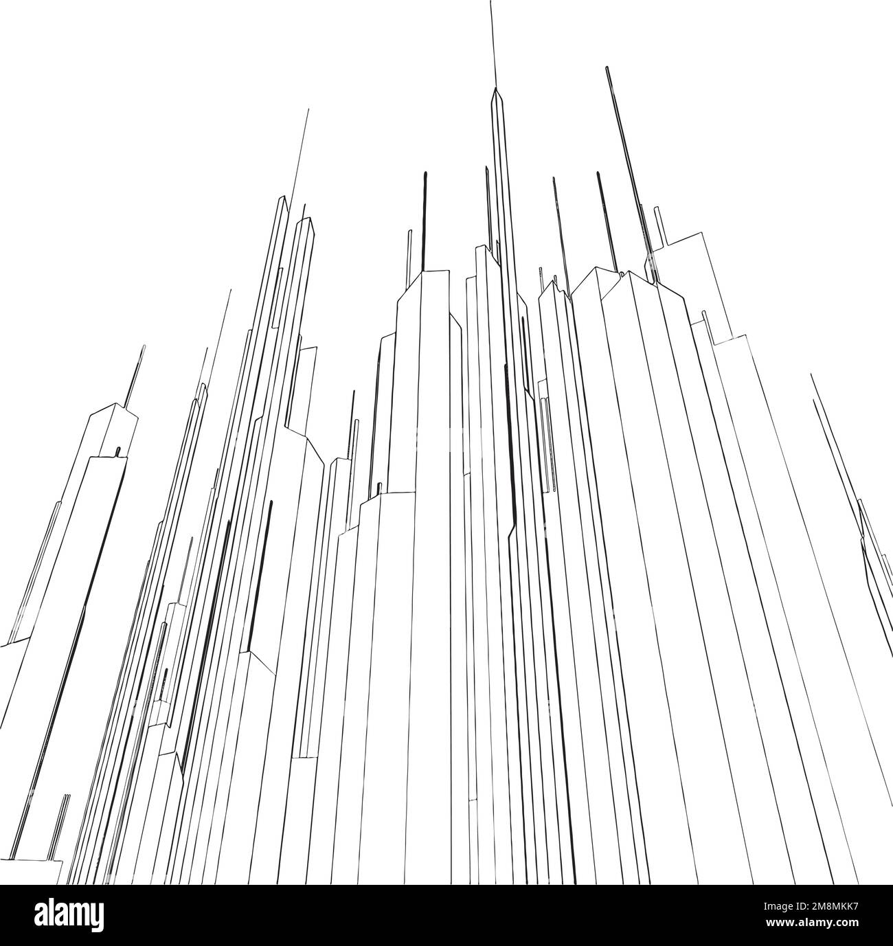 Abstrakte Stadt Der Wolkenkratzer Vector Stock Vektor