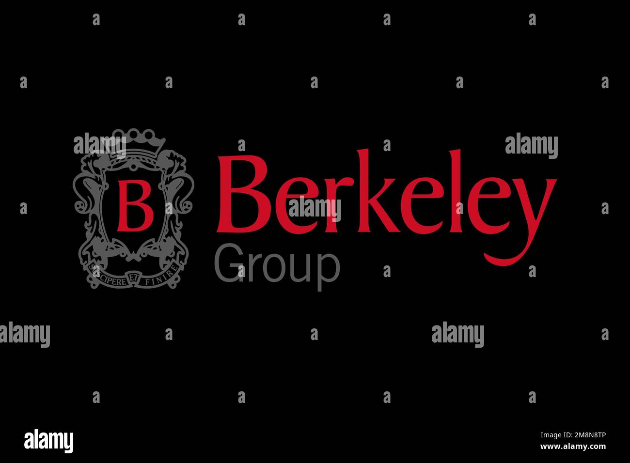 Berkeley Group Holdings, Logo, Schwarzer Hintergrund Stockfoto