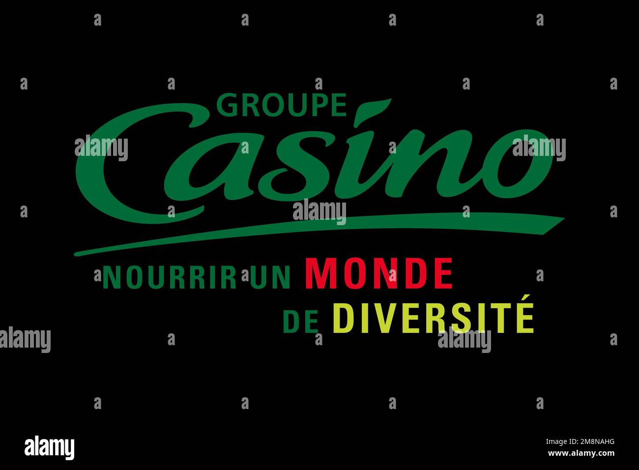 Groupe Casino, Logo, schwarzer Hintergrund Stockfoto