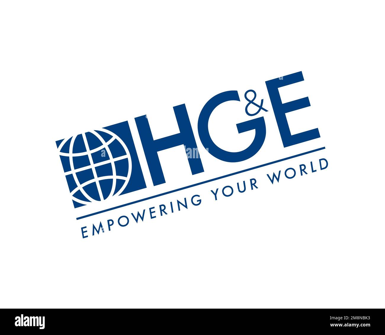 Holyoke Gas & Electric, Gedrehtes Logo, Weißer Hintergrund Stockfoto
