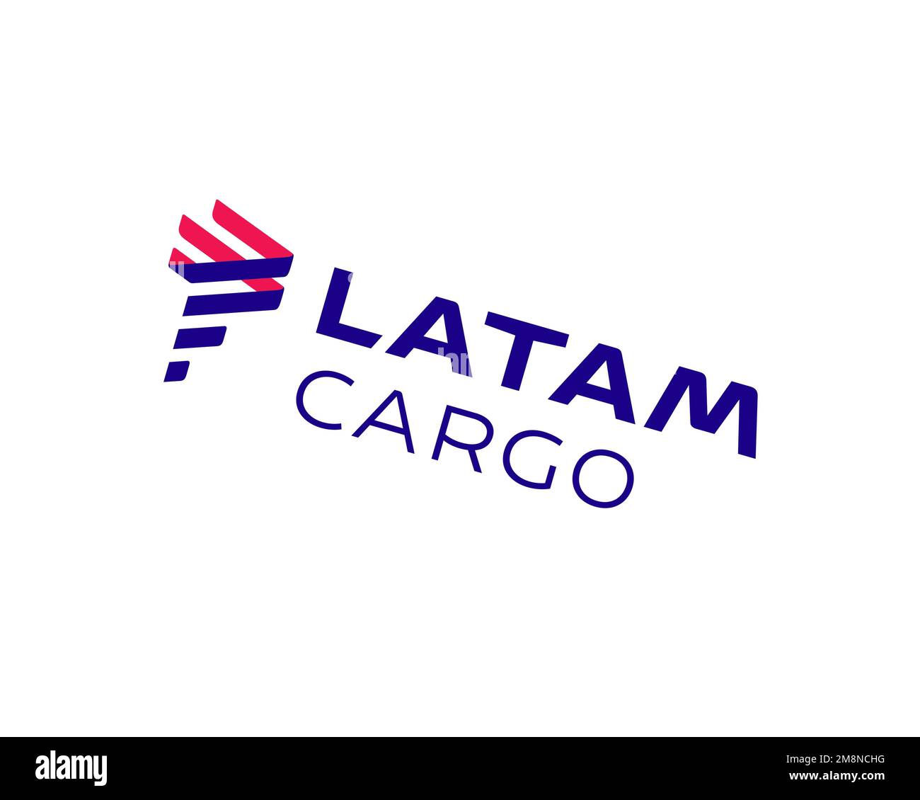 LATAM Cargo Brasil, gedrehtes Logo, weißer Hintergrund B Stockfoto