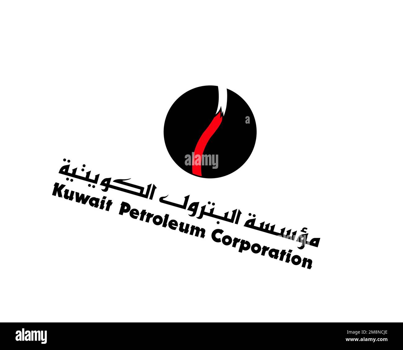 Kuwait Petroleum Company, Corporation Kuwait Petroleum Company, Corporation, rotiertes Logo, weißer Hintergrund B. Stockfoto