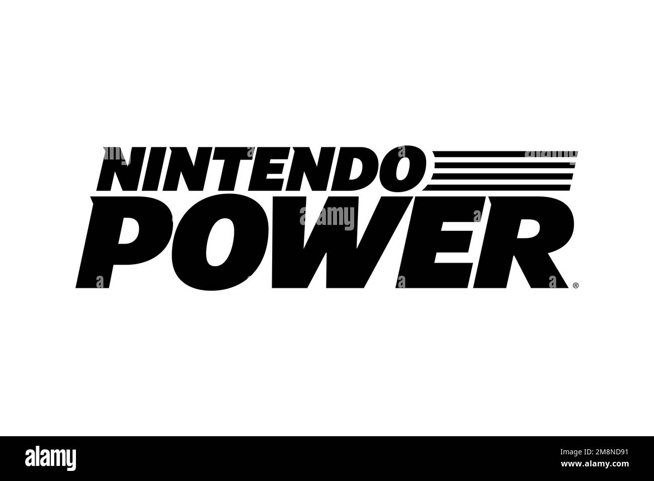 Nintendo Power, Logo, weißer Hintergrund Stockfoto
