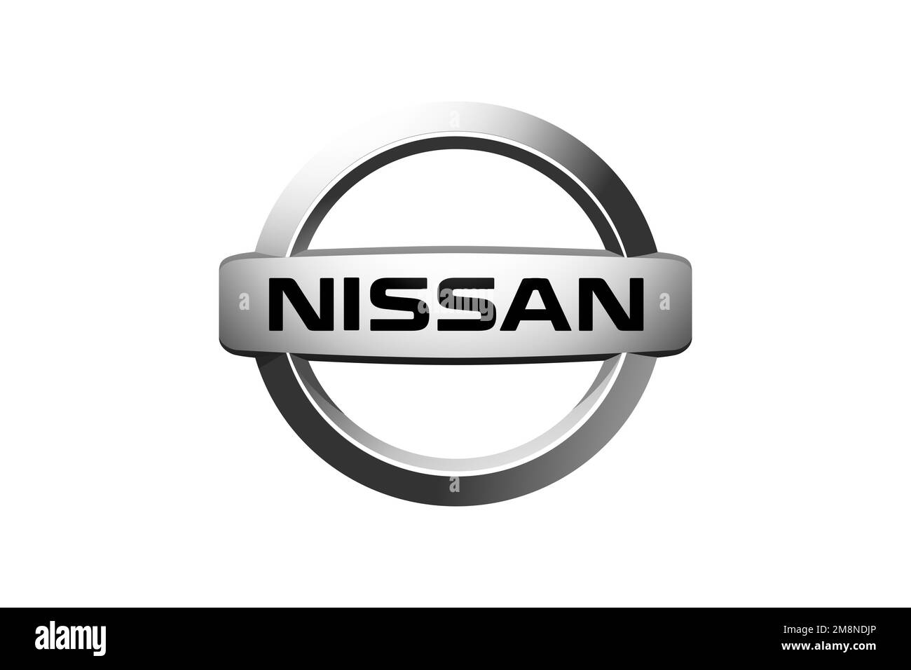 Nissan Motor Indonesia, Logo, Weißer Hintergrund Stockfoto