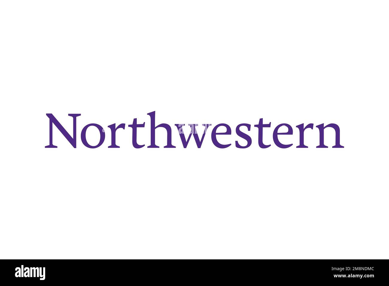 Northwestern University, Logo, Weißer Hintergrund Stockfoto