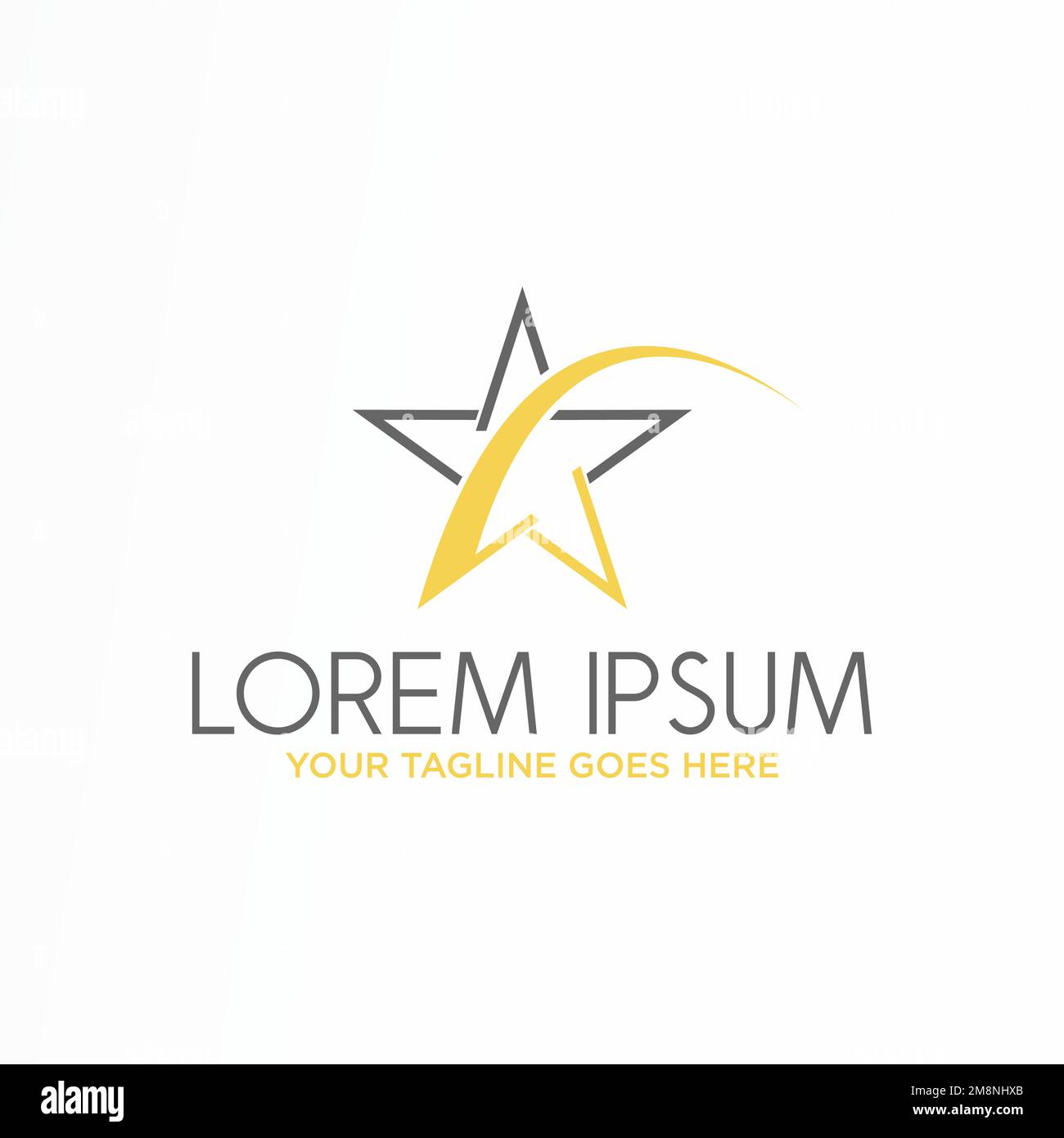 Einfacher und einzigartiger Stern mit schneidender Form Bildsymbol Logo Design abstraktes Konzept Vektormaterial. Symbol für Champion oder Gewinner Stock Vektor