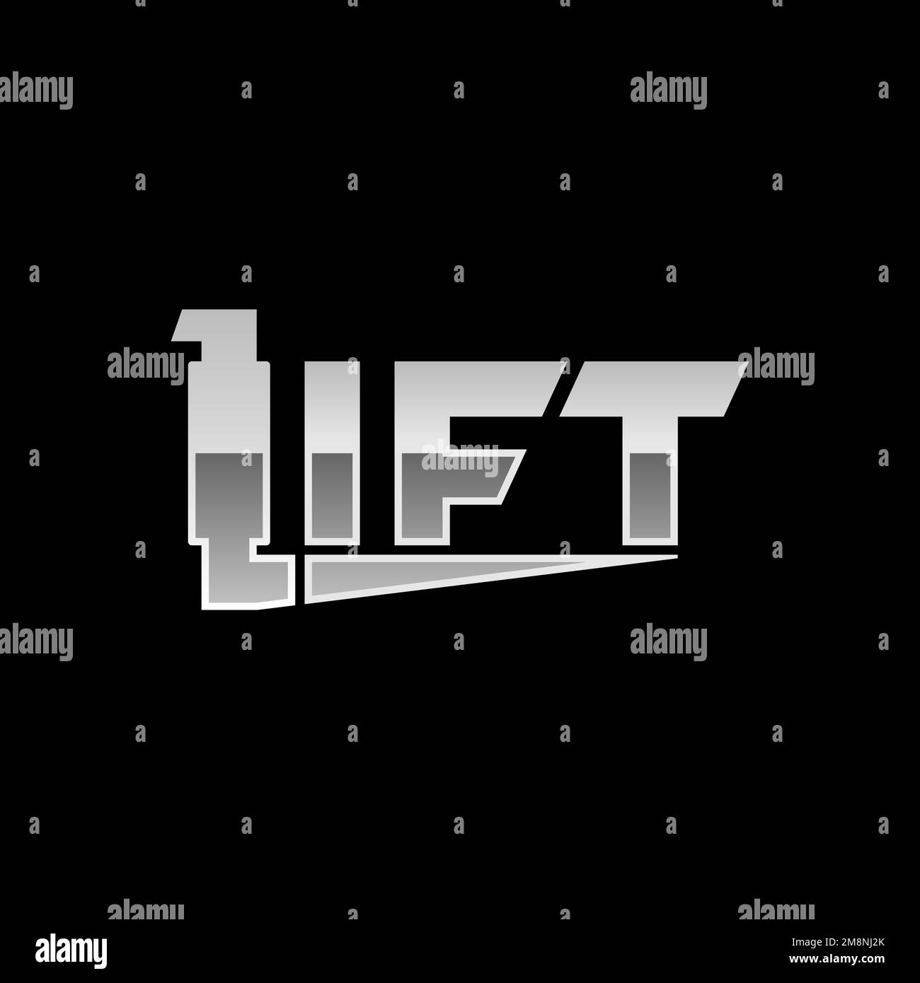 Einfache Schriftart für Buchstaben oder Wörter MIT Gabelbild Grafiksymbol Logo Design abstraktes Konzept Vektormaterial. Bezieht sich auf Gabelstapler oder Transport Stock Vektor