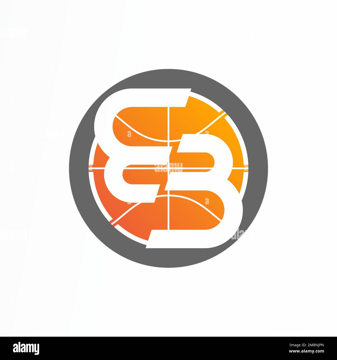 Buchstabe BB oder 33 Schriftart im Flip- und Basketballbild Grafik-Symbol Logo-Design abstraktes Konzept Vektorbestand-ID in Bezug auf Initialen oder Sport Stock Vektor