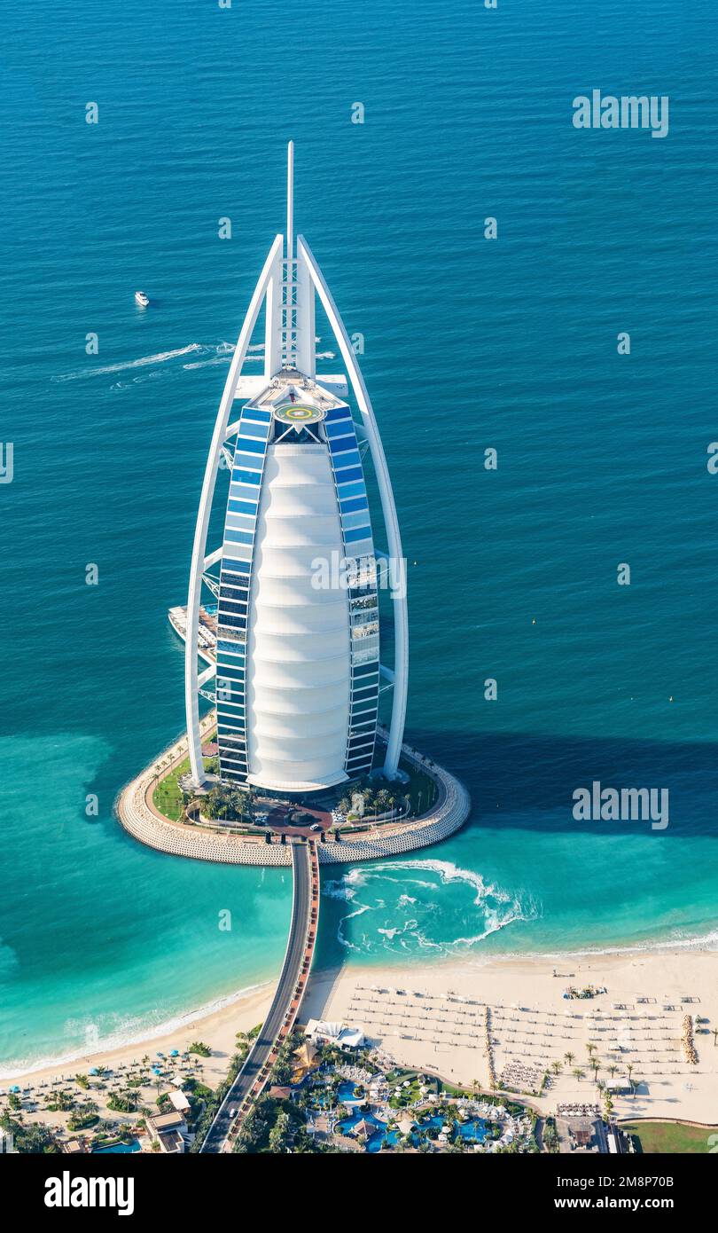 Genießen Sie einen Blick aus der Vogelperspektive auf dubai Stockfoto