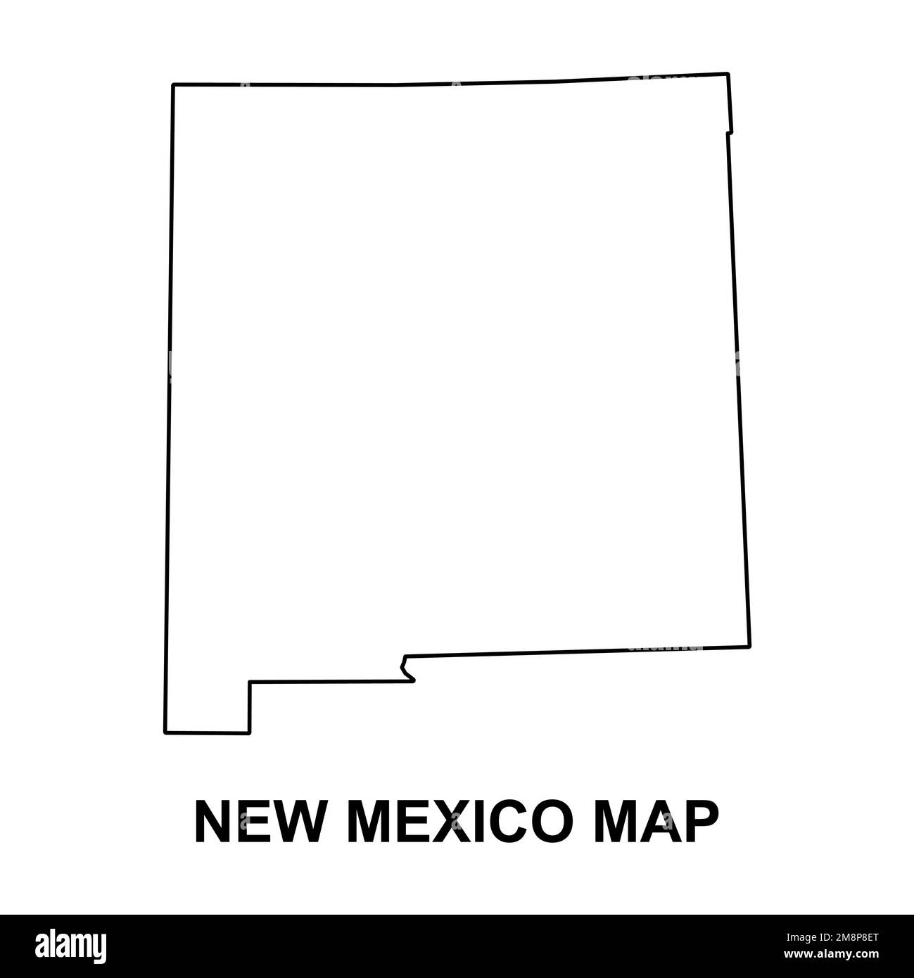 Karte von New Mexico, vereinigte Staaten von amerika. Symbolvektordarstellung für flache Konzepte. Stock Vektor