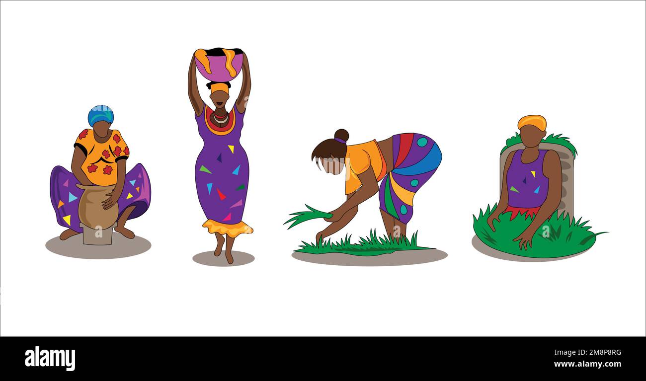 Indianerfrau arbeitet in der Landwirtschaft. Vektordarstellung Stock Vektor