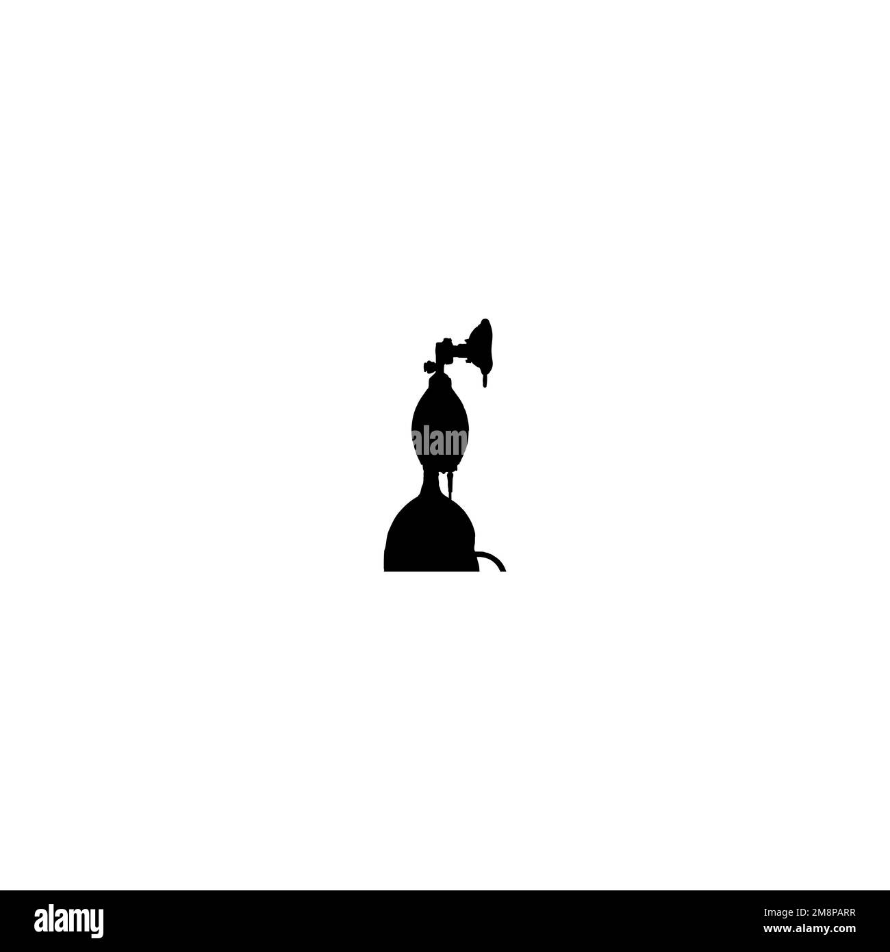 Symbol für mechanischen Ventilator. Einfaches Covid-19-Poster-Hintergrundsymbol. Markenlogo des mechanischen Beatmungsgeräts. Stock Vektor