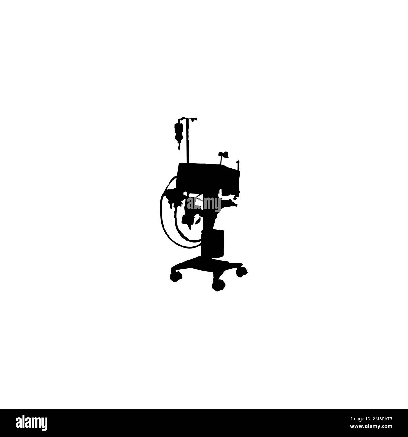 Symbol für mechanischen Ventilator. Einfaches Covid-19-Poster-Hintergrundsymbol. Markenlogo des mechanischen Beatmungsgeräts. Stock Vektor