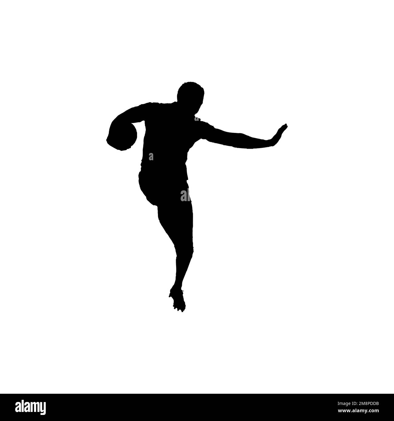 Rugby-Spieler-Symbol für Männer. Hintergrundsymbol für ein einfaches Rugbyturnier. Mann Rugby-Spieler Logo-Designelement. Mann-Rugbyspieler Stock Vektor