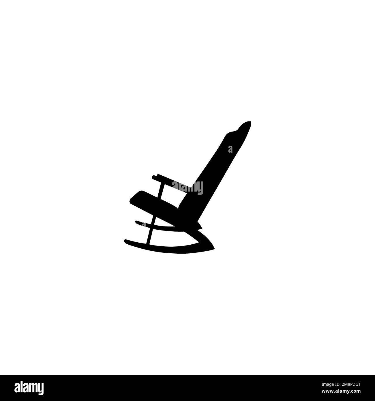 Schaukelstuhl-Symbol. Schlichter Stil Möbelladen Schaukelstuhl großer Verkauf Poster Hintergrund Symbol. Logo der Schaukelstuhlmarke. Rockiger Chai Stock Vektor