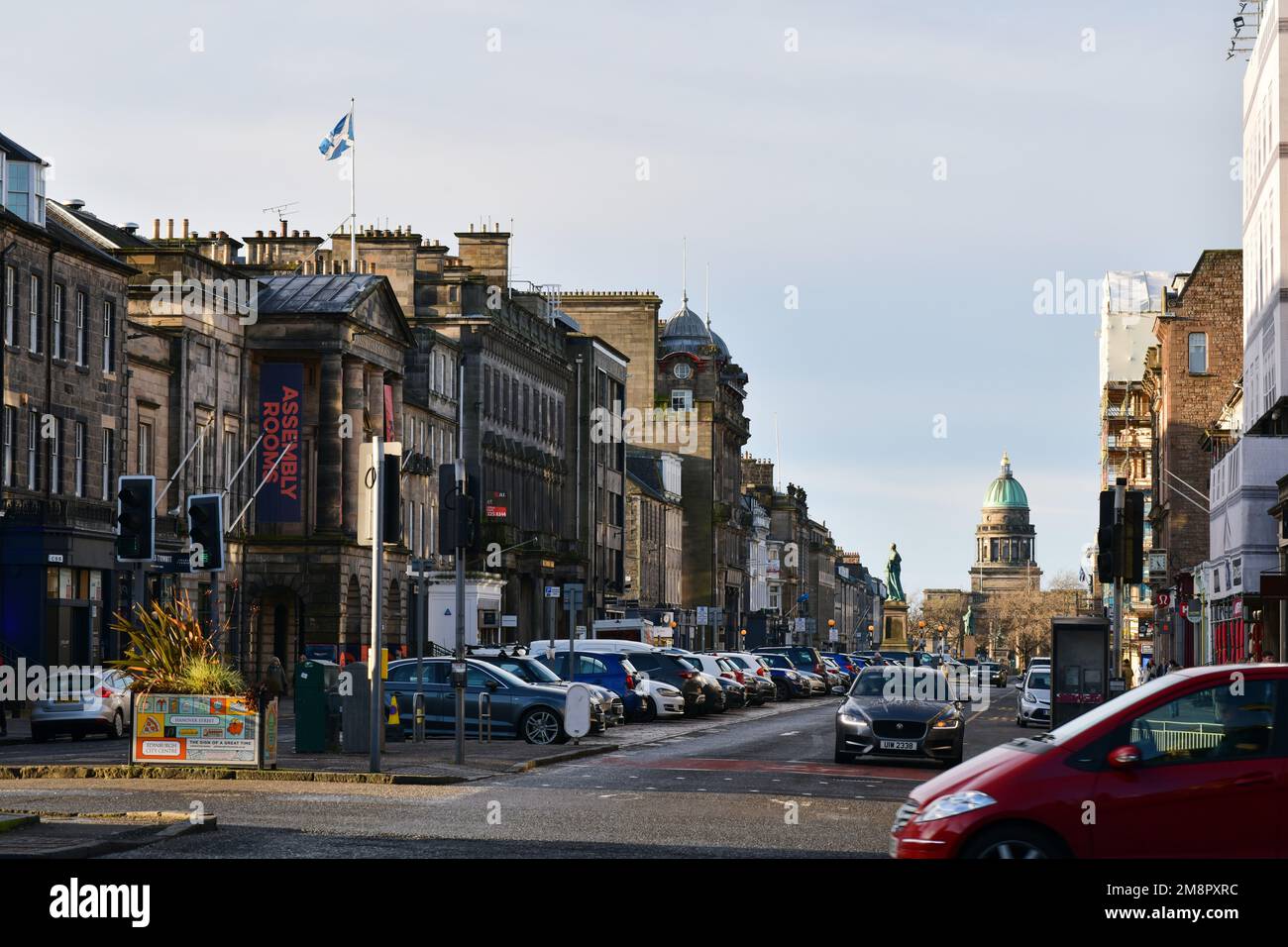 Edinburgh Scotland, Vereinigtes Königreich, 15. Januar 2023. Allgemeiner Blick auf den Parkplatz auf der George Street. Live-Nachrichten von sst/alamy Stockfoto