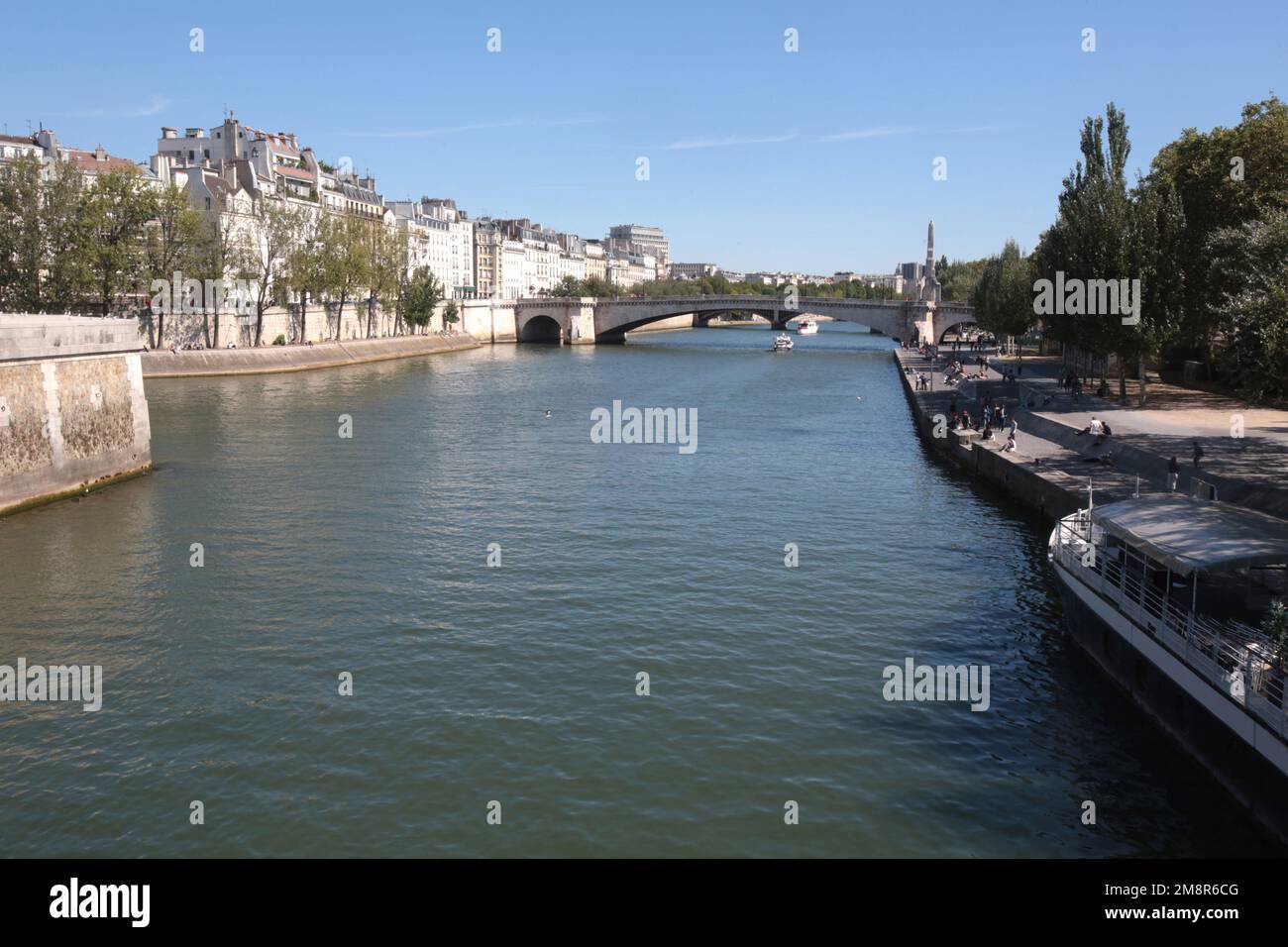 Die Seine. Pont Neuf. Blick auf Pont des Arts. Paris. Frankreich. Europa. Stockfoto