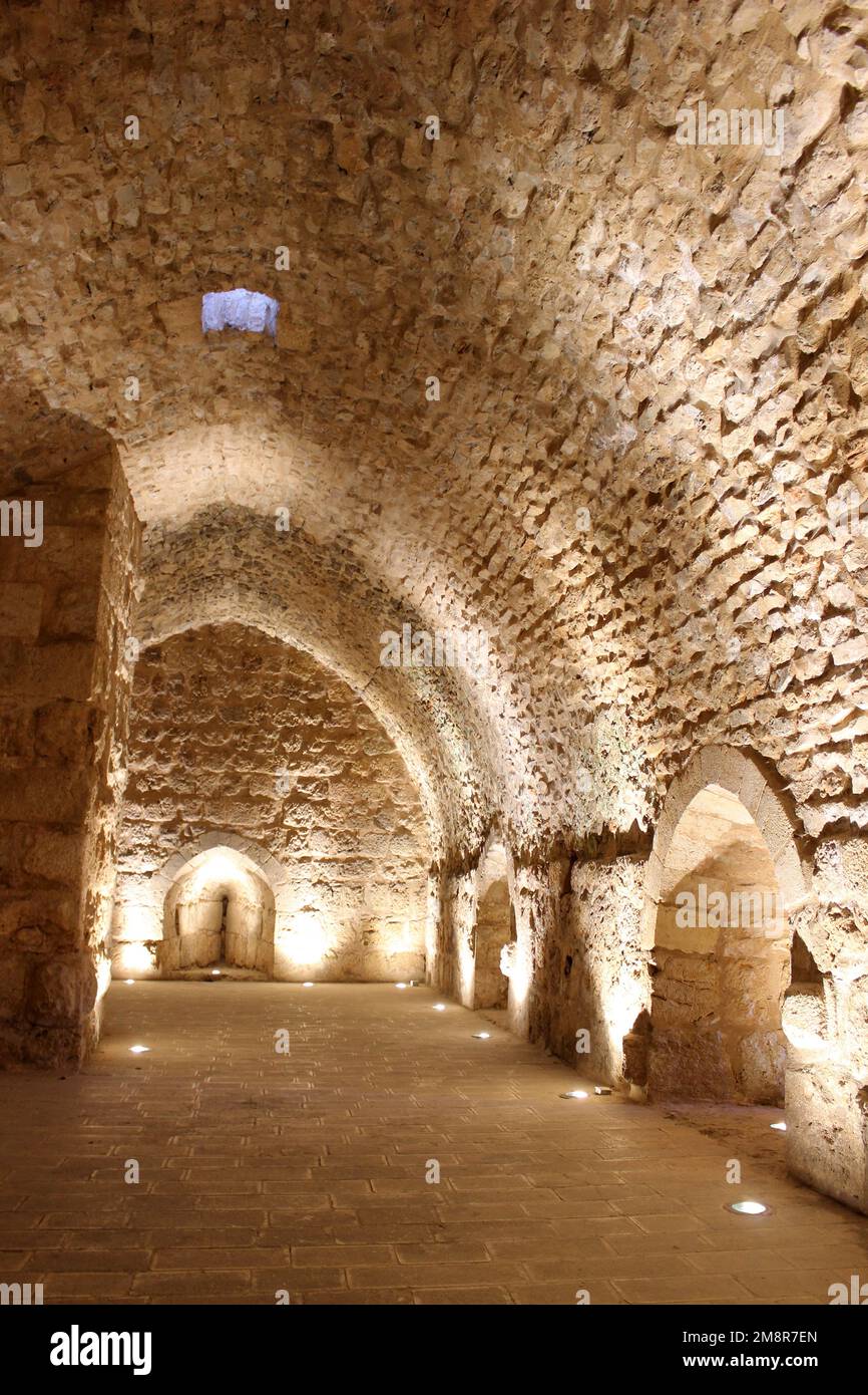 Schloss Ajloun, Jordanien - Innenraum Stockfoto