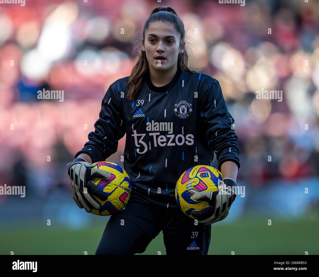 Leigh Sports Village, Manchester, Großbritannien. 15. Januar 2023. Damen Super League Football, Manchester United gegen Liverpool; M39 während des Warm-Up Credit: Action Plus Sports/Alamy Live News Stockfoto