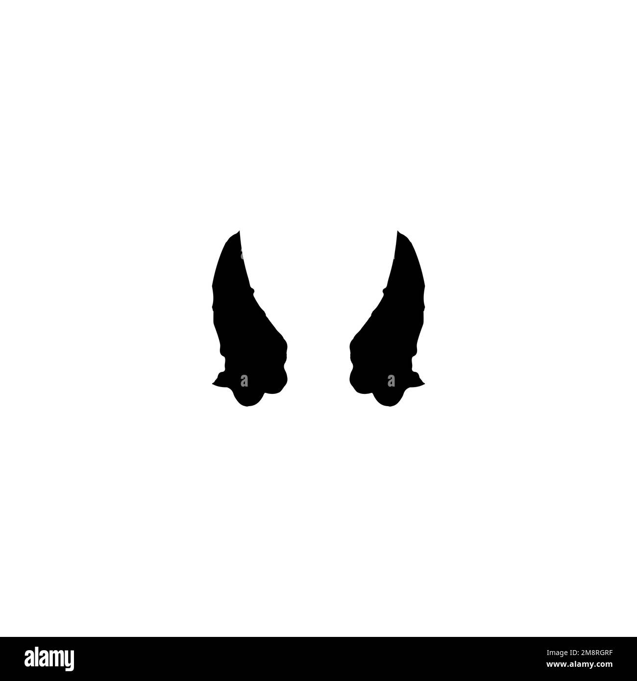 Teufelshorn-Symbol. Einfaches Poster „Frohe Weihnachten“ mit Hintergrundsymbol. Markenlogo-Designelement. Devil-Horn-T-Shirt-Druck. Vektor für Aufkleber. Stock Vektor