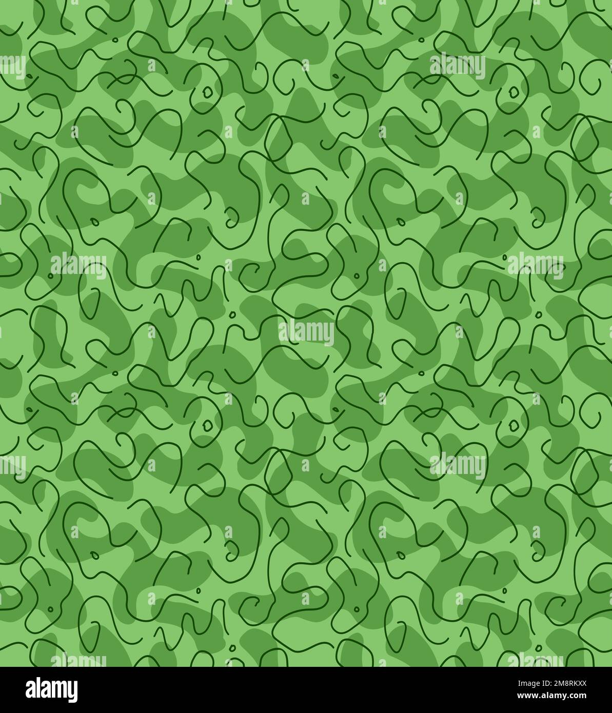 Armeegrün Camouflage Nahtloses Muster Art. Vektorlinien-Illustrationsdesign Tapete. Armeegrün Camouflage Mode Nahtloses Muster Hintergrundkonzept Stock Vektor