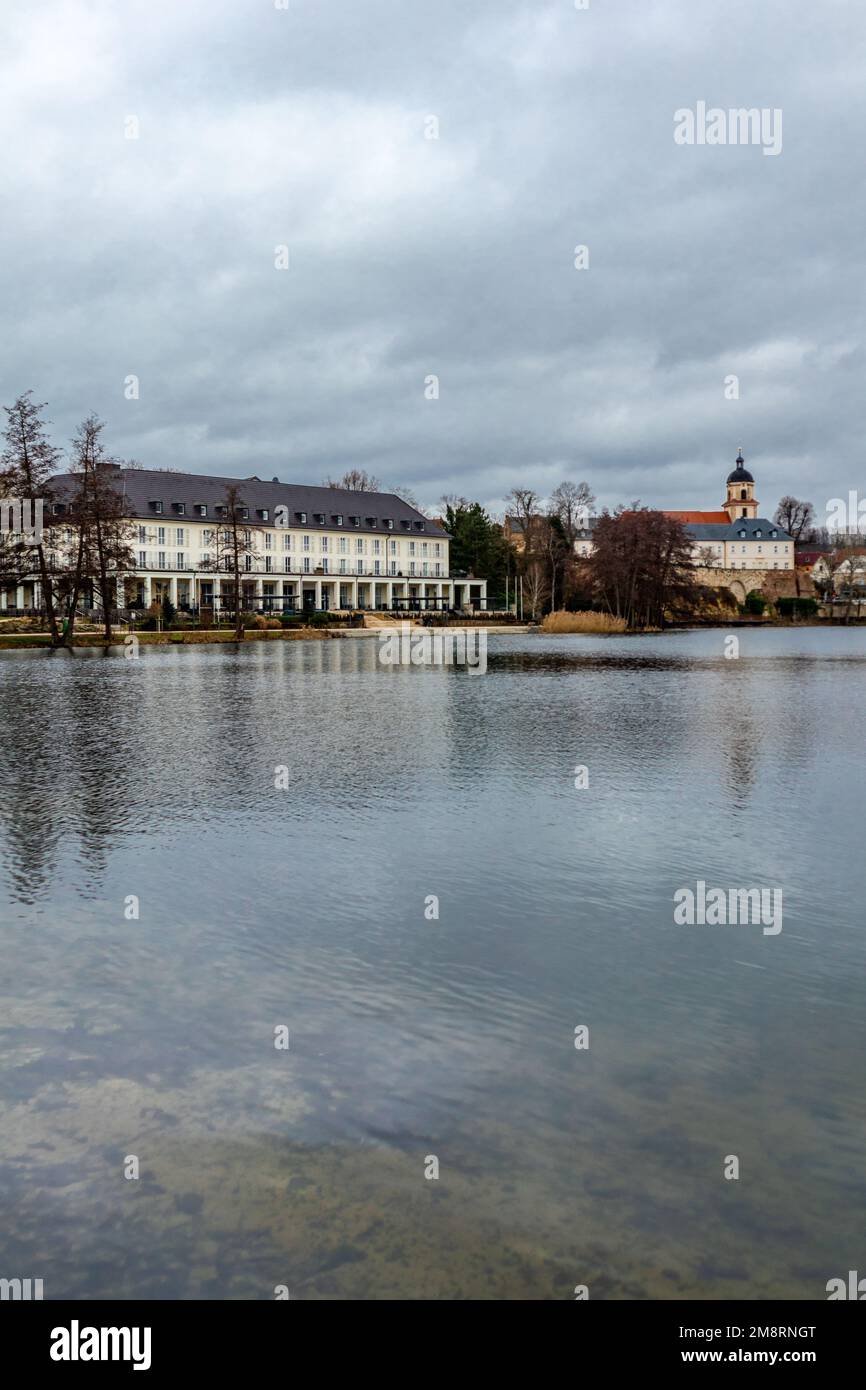 Wintertour um den Burgsee im wunderschönen Bad Salzungen - Thüringen Stockfoto